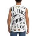 thumbnail image 4 of Fotbe Men's Not All Those Who Wander Are Lost 3 Print Men's Sleeveless Muscle Tank Tops Casual T-Shirts for Gym Workout Beach-X-Large, 4 of 8