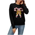 thumbnail image 1 of Zhanying Chandails pour Femmes Automne Col Rond Uni Chandail de Fête Tricoté Confortable de Noël, 1 of 6