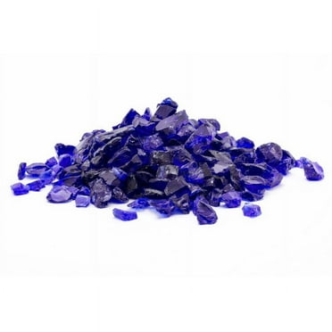 Dragon Glass 10 lb Cobalt Blue Landscape & Fire Pit Glass, 1/4"