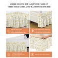 thumbnail image 6 of Boho Yellow Floral Wrap Around Bed Skirts for King Bed 18" Drop,Bed Skirt with Adjustable Elastic Belt Dust Ruffle Bed Valance for Bedroom Hotel Vintage Farmhouse Paisley Plant Leaf Bed Frame Cover, 6 of 7