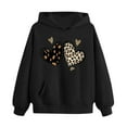 thumbnail image 4 of fnnxnal Girls Tracksuit Set for Kids (2-13 Years) - Black Hoodie & Jogger Pants, 100% Polyester Soft Casual Sport Outfit with Leopard Heart Graphic,Size 11 T, 4 of 6