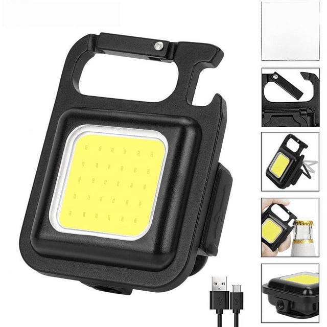Mini llavero con luz USB para exteriores, luz de trabajo COB, luz de reparación de automóviles, luz nocturna de emergencia para el hogar