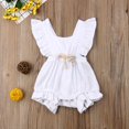 thumbnail image 3 of Fortune 0-24m Baby Girl Summer Ruffles Romper Fly Sleeve Bow Cotton Jumpsuits, 3 of 4