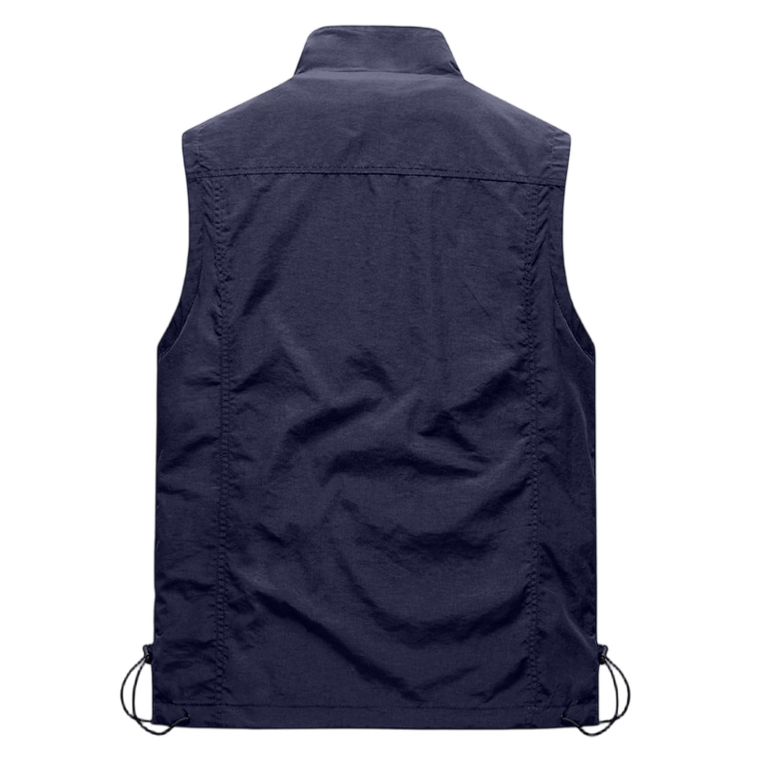 Men's Lightweight Windproof Golf Vest - Softshell Sleeveless Sports Jacket with Zipper Pockets, Breathable Outdoor Utility Vest for Running, Hiking, Fishing & Traveling (Dark Blue, M)