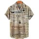 thumbnail image 3 of Camisa hawaiana con estampado 3D de periódico para hombre, camisas casuales de moda de uso diario, camisas de manga corta, blusas con botones, ropa unisex de gran tamaño con solapa 2024, 3 of 5