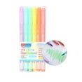 thumbnail image 1 of Graflsoa 6-Color Brush Tip Highlighters for Writing, Drawing & Doodling - Blue, Green, Pink, Purple, Yellow, Orange - Smooth Ink, Comfortable Grip, Portable Design for Office, School & Home Use, 1 of 7