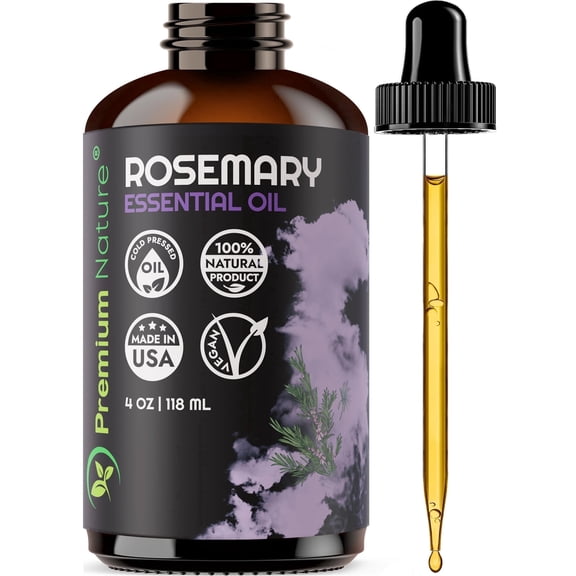 Organic Rosemary Essential Oil for Diffuser Aromatherapy Oil Rosemary Essential Oil for Skin Organic Rosemary Oil for Hair Growth Organic Diffuser Oil Essential Oil for Body Oils Aceite de Romero 4oz