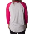 thumbnail image 2 of Jenni Women’s Raglan-Sleeve Graphic Pajama Tops, Grey/Pink, X-Small, 2 of 2