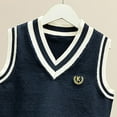 thumbnail image 5 of Chunky Sweater Toddler Kids Boys Girls V-Neck Knitted Sweater Vest Sleeveless Spring Vest Coat Students Uniform School Wear Waistcoat, 5 of 5