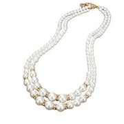 Flm 1PC Adjustable Double-Layer Luxury Faux Pearl Beads Necklace for Party