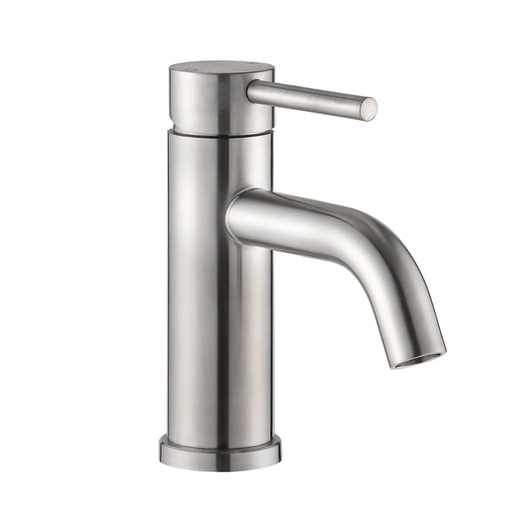 ADA Compliant Single Hole Bathroom Faucet - 6.57"High Stainless Steel Waterfall Faucet Brushed Nickel