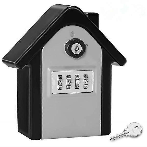 (Silver) Wall-mounted key cabinet with digital code & emergency keys, large key cabinet XL size outdoor key cabinet