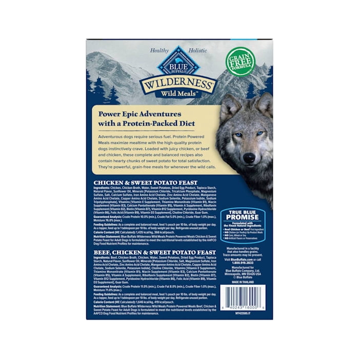 Blue Buffalo Wilderness Chicken and Beef High-Protein Adult Wet Dog Food, 9oz., 6 Count VP