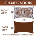 thumbnail image 5 of Brown Blue Pillow Covers 12x20 Inch Set of 2, Boho Throw Pillow Covers Velvet Carpet Pattern Decorative Lumbar Pillowcase Ethnic Design Farmhouse Cushion Case for Sofa Couch Outdoor Decor, 5 of 6