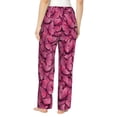 thumbnail image 3 of Uemuo Pink Butterfly Pattern Women's Wide Leg Palazzo Lounge Pants with Pockets Light Weight Loose Comfy Casual Pajama Pants-X-Large, 3 of 9