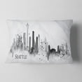 thumbnail image 2 of Designart Seattle Black Silhouette - Cityscape Painting Throw Pillow - 12x20, 2 of 5