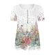 thumbnail image 1 of Blusas Umfun de manga corta para mujer, cuello en V, botones, informal, blusa plisada estampada, blanca, talla 5XL, 1 of 4