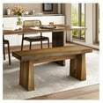 thumbnail image 4 of Wnutress 43" Farmhouse Solid Wood Benches Indoor with Wide Angled Legs, Rustic Long Entryway Seat for Dining Table, Kitchen, End of Bed, Living Room, Hallway, Handcrafted Finish, Natural, 4 of 8