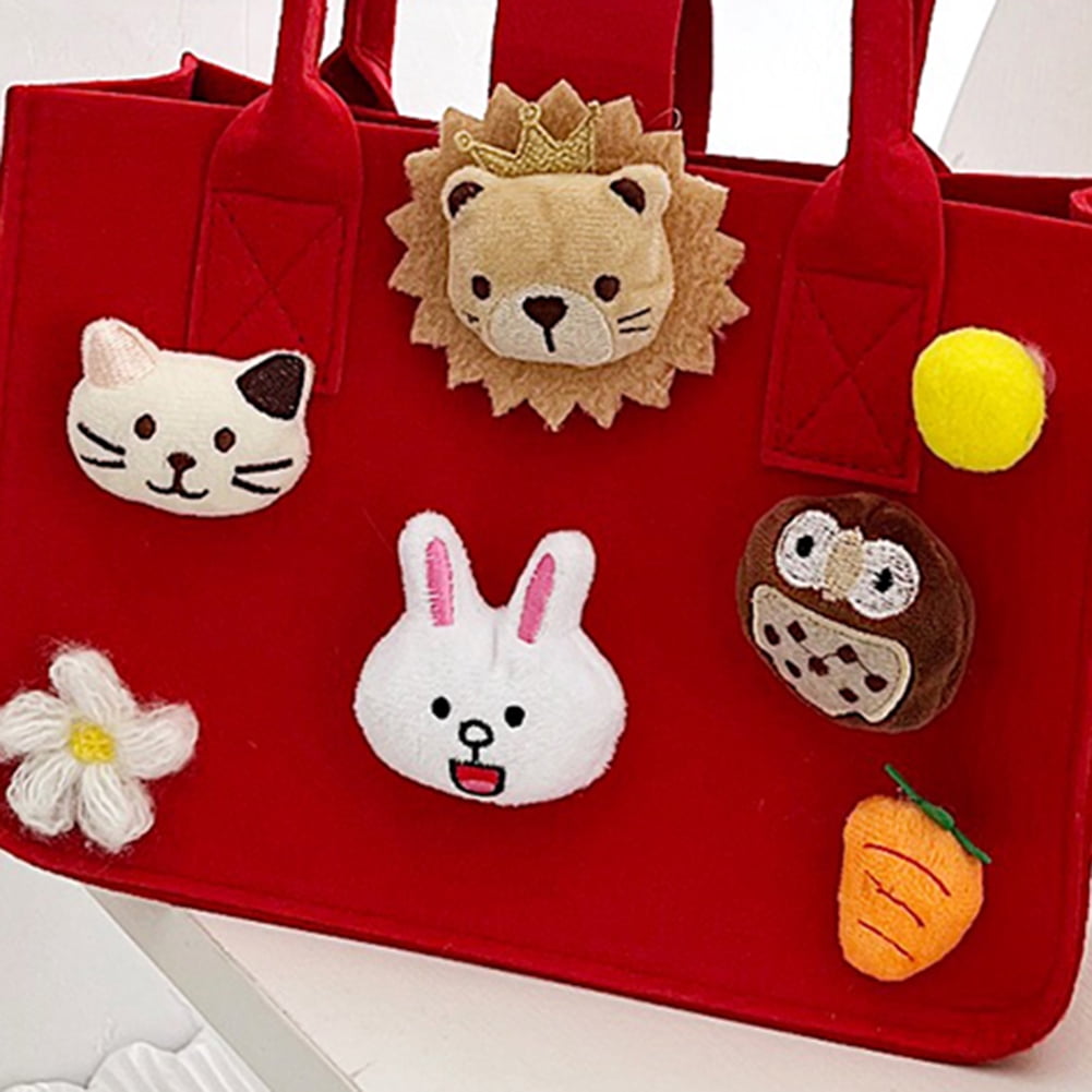 WOONEKY Set De 6 Bolsos De Tela No Tejida DIY – Kit De Costura Con Aguja De Plástico Y Cordón, Manualidades Infantiles De Animales