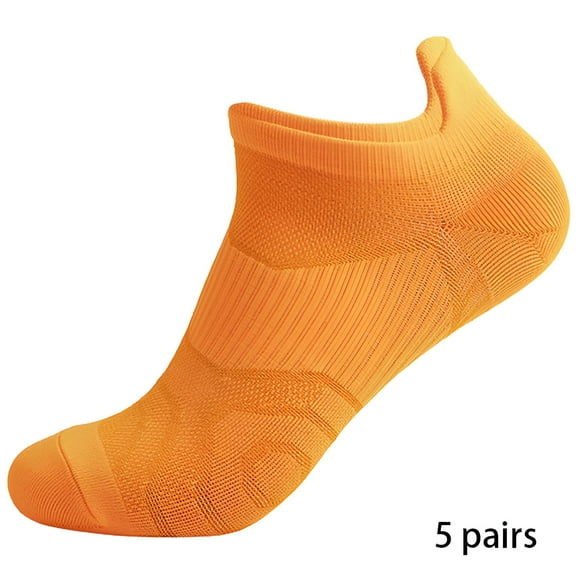 TELOLY 5Pairs Mens Socks9-13Mens Ankle Socks Size 9-11 Men's Socks ,Orange
