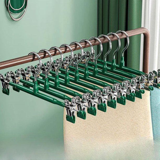 Colgador de ropa de acero inoxidable con Clip para pantalones, estantes para ropa, organizador de almacenamiento de armario, abrigo, pantalones, pinzas, colgador de falda, 5/10/20 Uds.