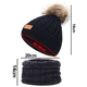 thumbnail image 2 of Gorro de esquí holgado de punto trenzado para bebé, gorro de esquí para niñas y niños, y bufanda del mismo color, 2 of 5