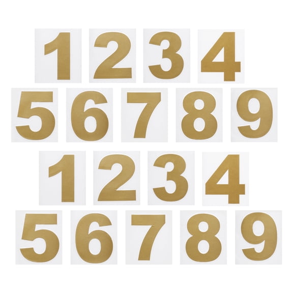 Uxcell 1.5 Inch Reflective Number Stickers 0-9, 2 Set Vinyl Mailbox Number Self-Adhesive, Gold