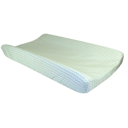 Green Changing Pad Cover - Mint Chevron Changing Pad Cover