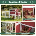 thumbnail image 5 of PETSCOSSET 77.4"L Chicken Coop with Run, Wooden Chicken Tractor with Wheels, Chicken swing & Nesting boxes, Red, 5 of 9