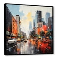 thumbnail image 2 of Designart "Dreamy Houston Cityscape at Sunset" Cityscapes Framed Wall Art - Modern Blue Houston Bedroom Framed Canvas Wall Art, 2 of 6