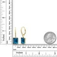 thumbnail image 4 of Gem Stone King 15.10 Ct London Blue Topaz White Diamond 18K Yellow Gold Plated Silver Earrings, 4 of 4