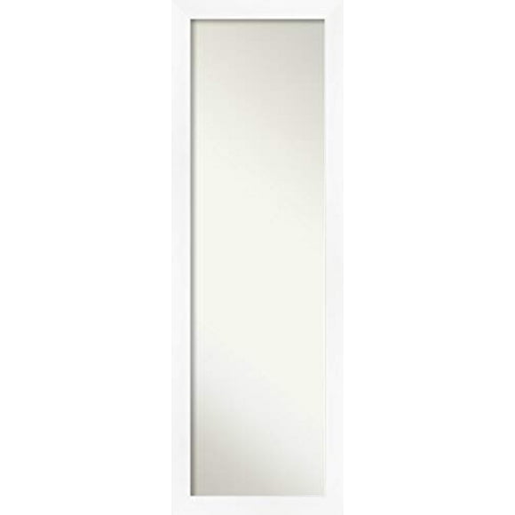 Amanti Art Full Length Mirror | Cabinet White Narrow Mirror Full Length | Full Body Mirror | On The Door Mirror 17.25 x 51.25 in.