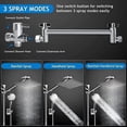thumbnail image 2 of Conjunto de ducha de lluvia de alta presión ajustable 180° con 3 modos de rociado, brazo extensible y gancho - Ideal para cuartos de baño y hoteles, 2 of 6