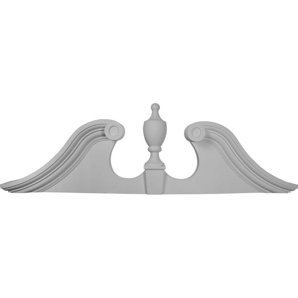 62 3/8"W x 20"H x 5/8"P Scroll Urn Pediment
