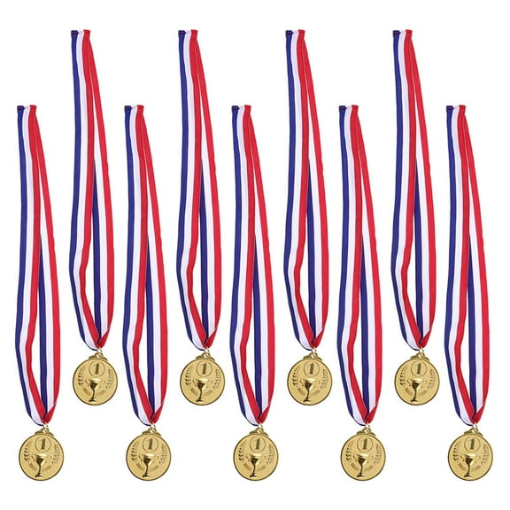 RENACLIPY 12Pcs Golden Soccer Medals for Awards for Kids Perfect for Decor and Gift Size 1.75 Inches