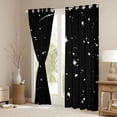 thumbnail image 3 of jejeloiu White Black Black Out Curtains,Cartoon Stars Curtains Pack of 2 (42x63 Each),Kawaii Moons Bedroom Curtains For Girls,Luxury Bedroom Decor, 3 of 6