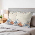 thumbnail image 6 of 24x24 Pillow Covers Set of 2, Orange Blue Starfish Coastal Square Throw Pillow Covers for Couch/Sofa/Living Room, Summer Beach Eucalyptus Rustic Decorative Soft Pillowcases for Couch Throw Pillows, 6 of 9