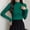 Army Green, variant on Turtleneck Long Sleeve Shirts Crop Casual Trendy Summer Round-Neck Comfy Pullover Basic Tops Army Green Free Size