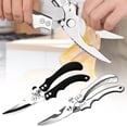 thumbnail image 3 of 1x Kitchen Poultry Shears - Stainless Bone Cutting Scissors for Meat Chicken 24x6cm, (Black), 3 of 5