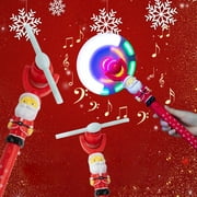 Christmas Santa Claus Musical Luminous Windmill Simulation Windmill Shape Magic Stick Toy for Christmas Children's Day Gifts