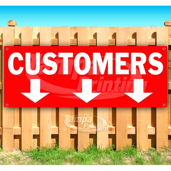 Customers 13 oz Vinyl Banner With Metal Grommets