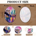 thumbnail image 3 of Canvas Wall Art Brooklyn Bridge Modern New York Abstract Canvas Cityscape Colorful NYC Oval Framed Canvas Prints Vintage Wall Hanging Decor for Home Office Decorations 8.6"x11.4", 3 of 7