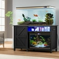 thumbnail image 4 of Dextrus Fish Tank Stand with Electrical Sockets, Cabinet for 55-75 Gallon Aquarium, RGB Lighting Strip Ideal for Turtle Enclosure, Lizard Habitat, Supports up to 900 Pounds, Black, 4 of 6