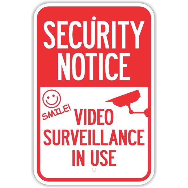 Security Notice Video Surveillance In Use Signs Red Safety Notice Signs