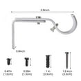 BCOOSS Adjustable Curtain Rod Brackets Hooks Hardware for 1 inch Rod
