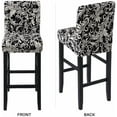 thumbnail image 5 of Bar Stool Covers Set of 4, Stretch Washable Barstool Seat Covers, Counter Height Chair Covers for Kitchen Dining Room Cafe (Black Flower), 5 of 7