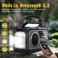 thumbnail image 4 of 16000mAh/59200mWh Emergency Radio with Bluetooth 5.3-Hand Crank Weather Radio with Battery Powered and Fast Charging, NOAA/AM/FM Portable Solar Radio with SOS Alert Flashlight, Outdoor Survival Gear, 4 of 8