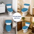 thumbnail image 6 of Blue Toilet Lid Cover and Tank Cover Set, Blue 2pc Stretch Toilet Lid Seat Covers for Bathroom Washable Protector with Elastic Edge for Standard & Elongated Toilets, 6 of 9