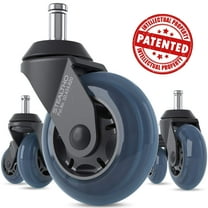 Stealtho Office Chair Caster Wheels Replacement Set of 5, Soft Polyurethane Blue Safe Hardwood Floor