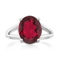 thumbnail image 2 of Gem Stone King 925 Sterling Silver Ruby Red Mystic Quartz Ring for Women (4.00 Cttw, Gemstone Birthstone, Oval 12X10MM, Available in Size 5,6,7,8,9), 2 of 5